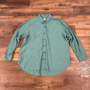 Universal Thread XL Seafoam Green Linen Blend Button-Up Shirt Collar Easter READ